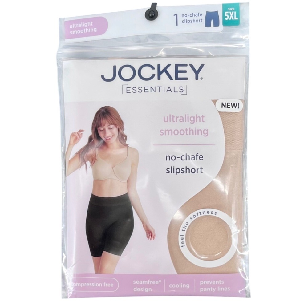 Jockey Essentials Slipshort Womens 5XL Nude Ultralight Smoothing No-Chafe‎ NEW